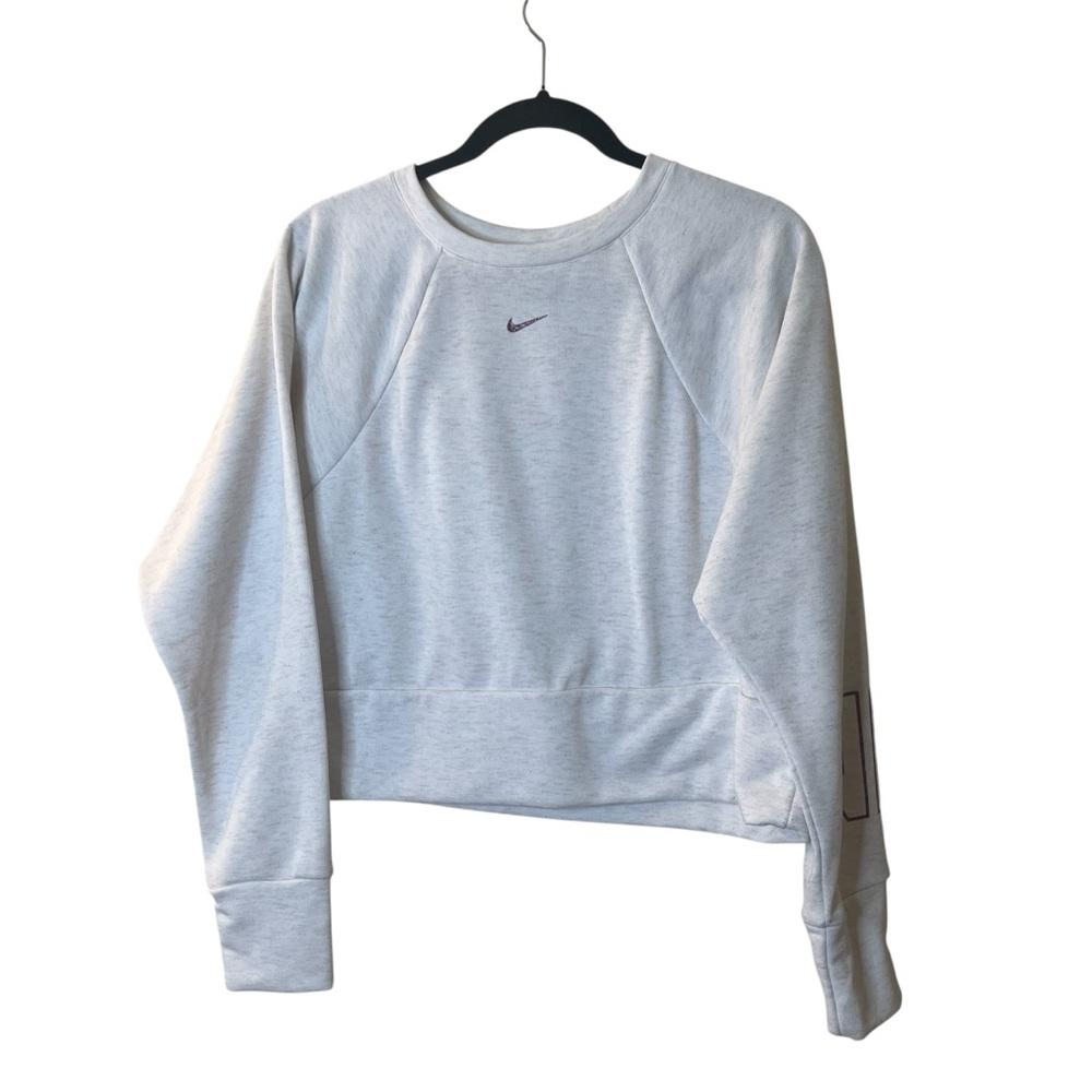 Nike Light Gray/Burgundy Cropped Crew Sweatshirt Sz M